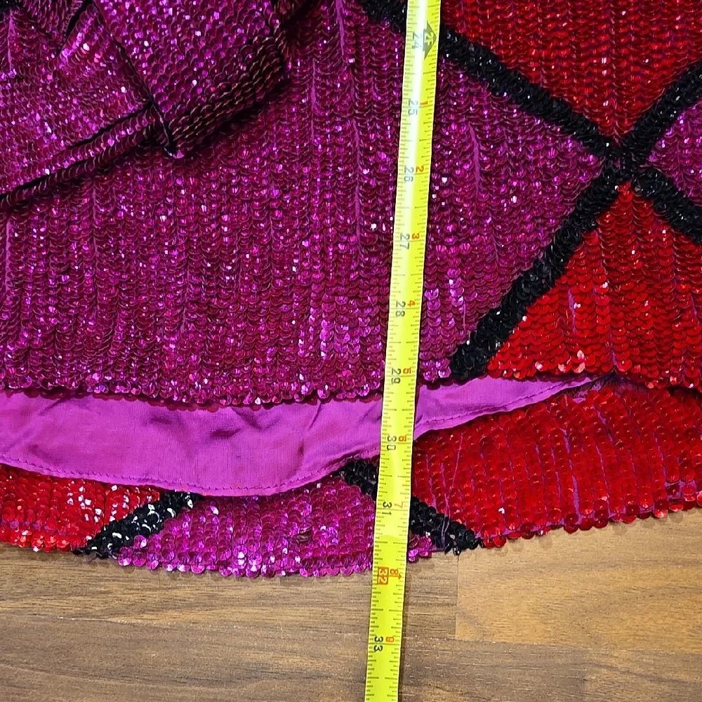 Retrofete Red and Pink Mini Dress - Picture 8 of 9